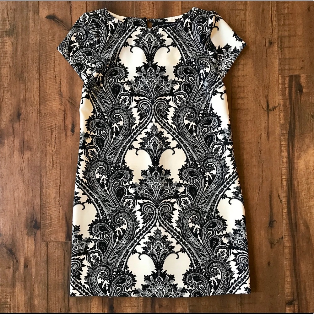 Black and white damask dress, XS